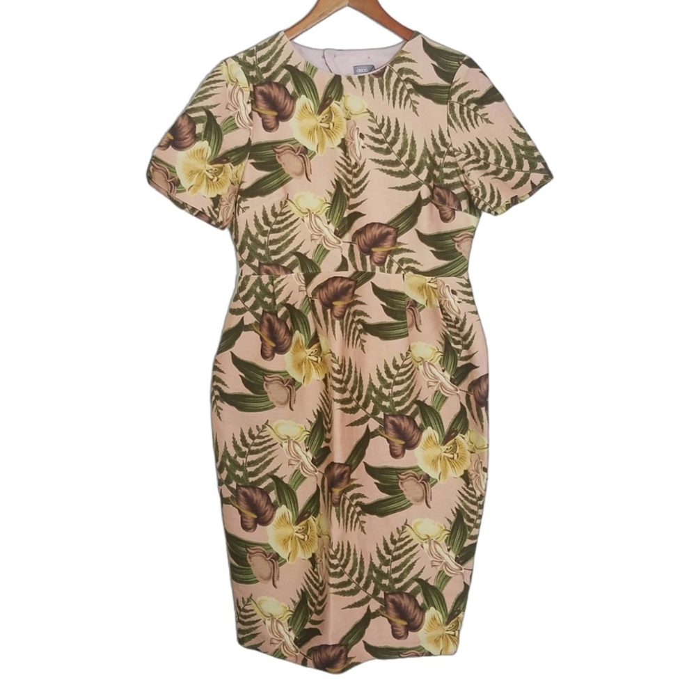 ASOS Floral Print Short Sleeve Dress Pink 8